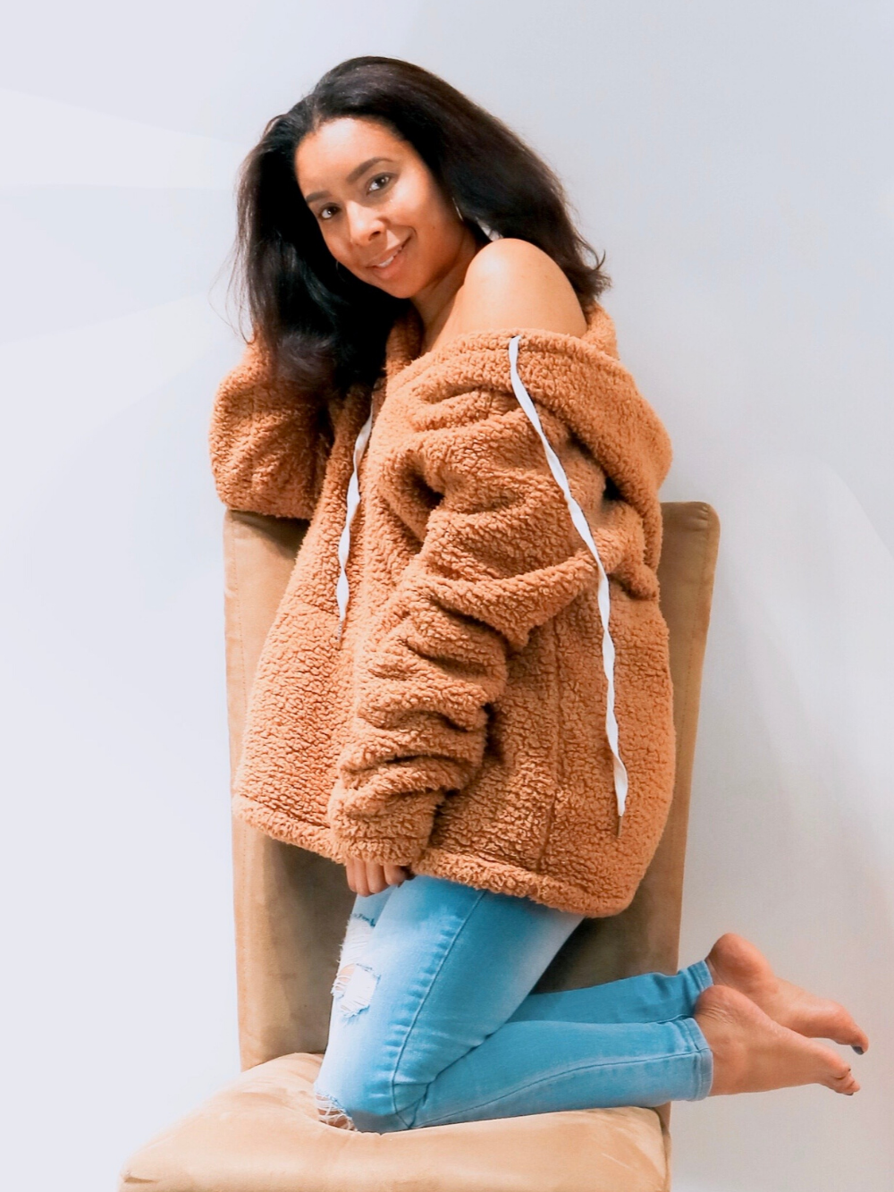 Keep Me Warm Oversized Sherpa Hoodie Ycinah House of Threads