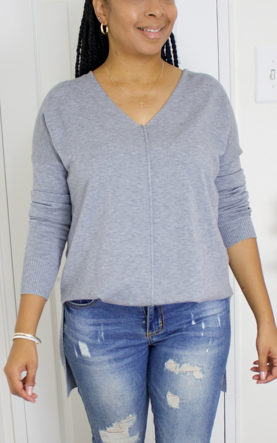 Charlotte V- Neck Hi Low Sweater