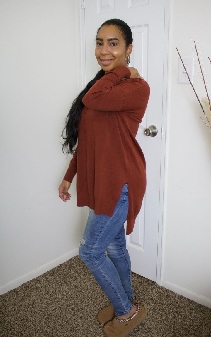 Charlotte V- Neck Hi Low Sweater