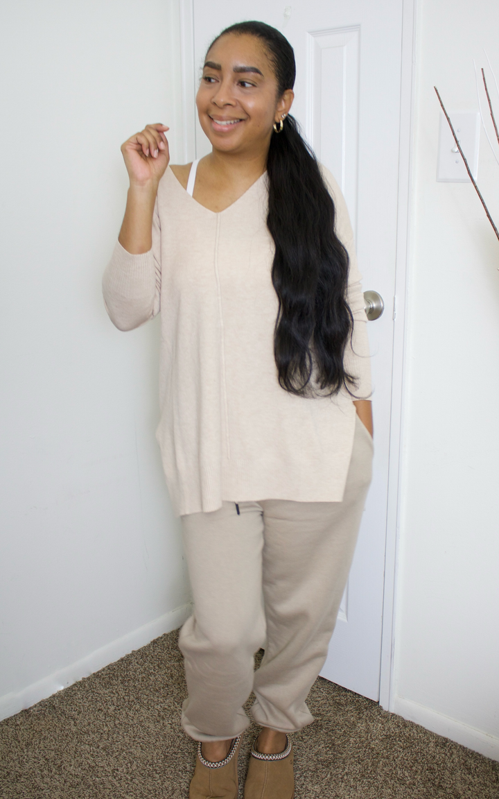 Charlotte V- Neck Hi Low Sweater