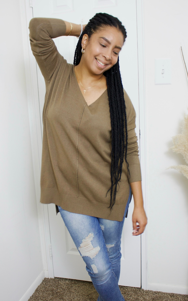 Charlotte V- Neck Hi Low Sweater