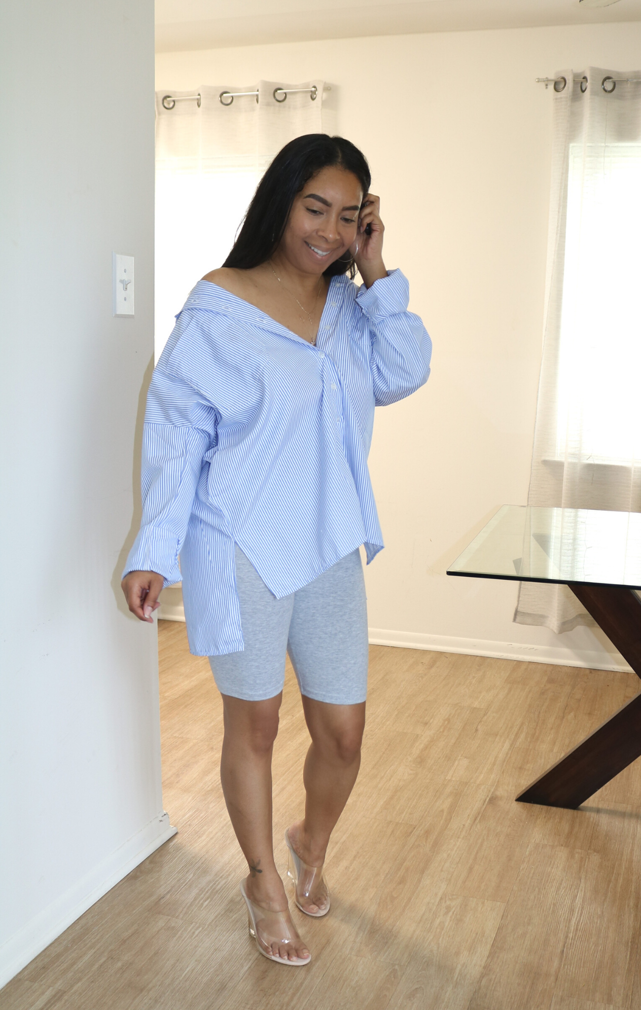 Alicia Striped Button Up Shirt