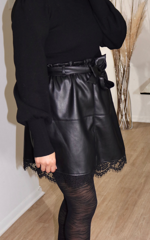 Girl You Bad Faux Leather Skirt - Black