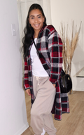Essential Plaid Pocketed Cardigan