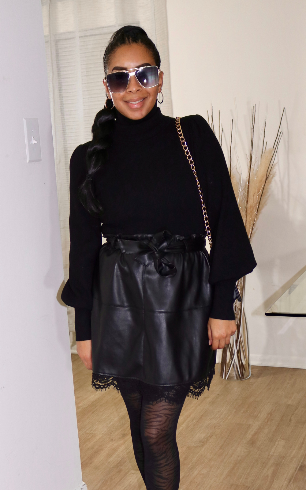 Girl You Bad Faux Leather Skirt - Black