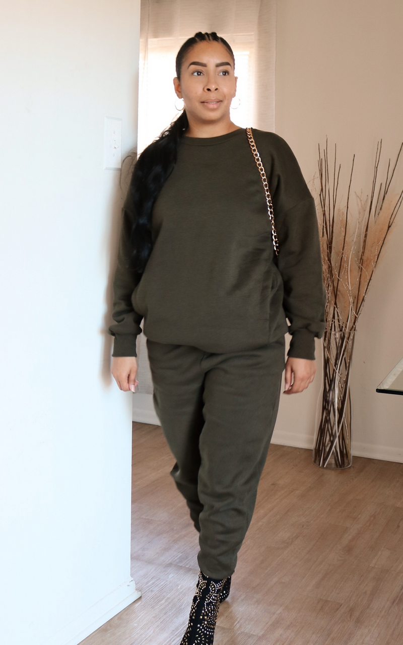 Alexa The Next Level Sweatsuit Set - Olive