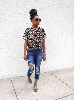 Wild Thang Animal Print Shirt - Black/Tan