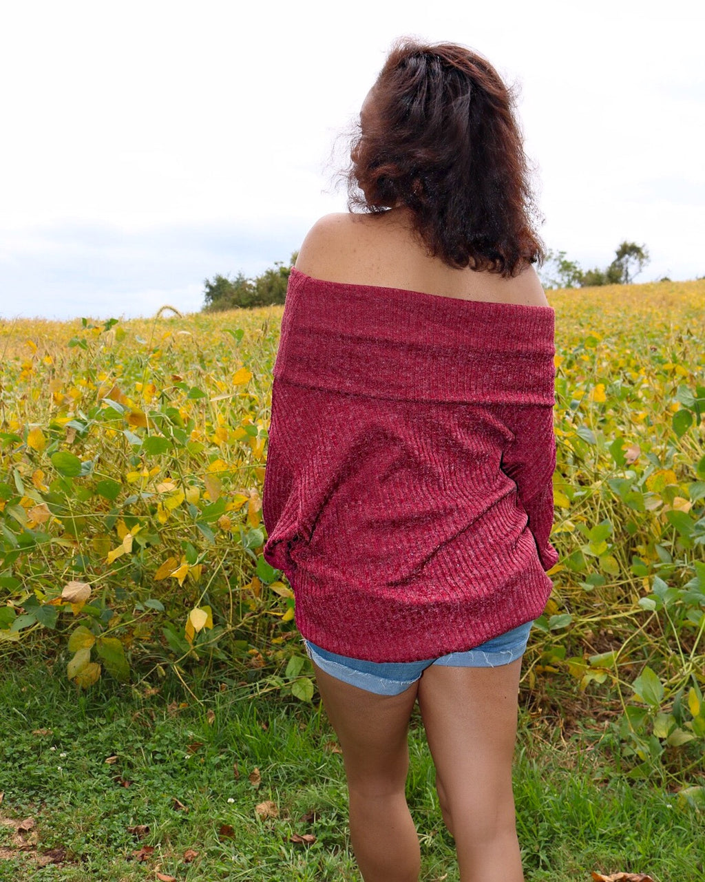 Looking For Attention Cowl Neck Sweater - Burgundy