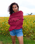 Looking For Attention Cowl Neck Sweater - Burgundy