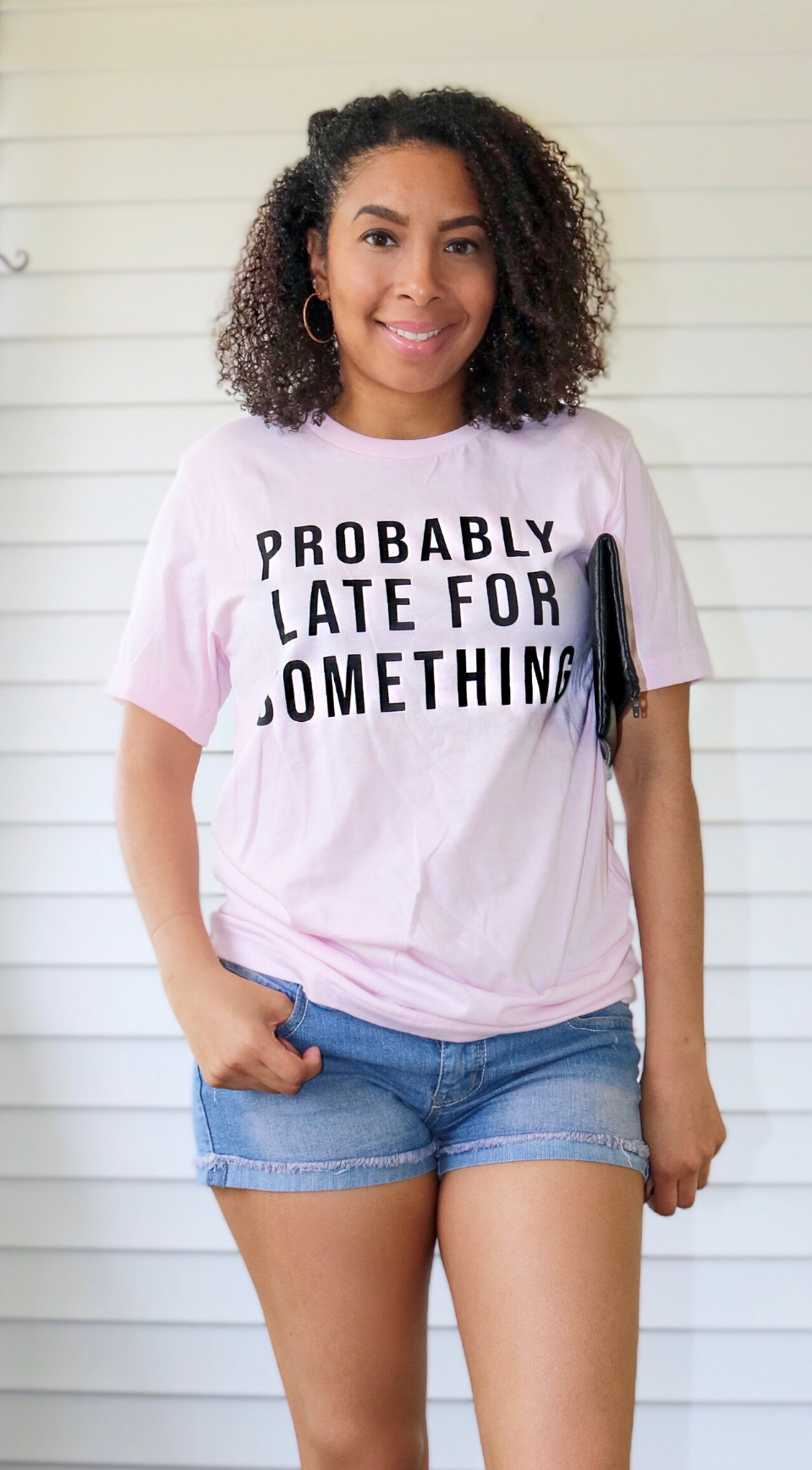 Probably Late For Something Tee - Pink