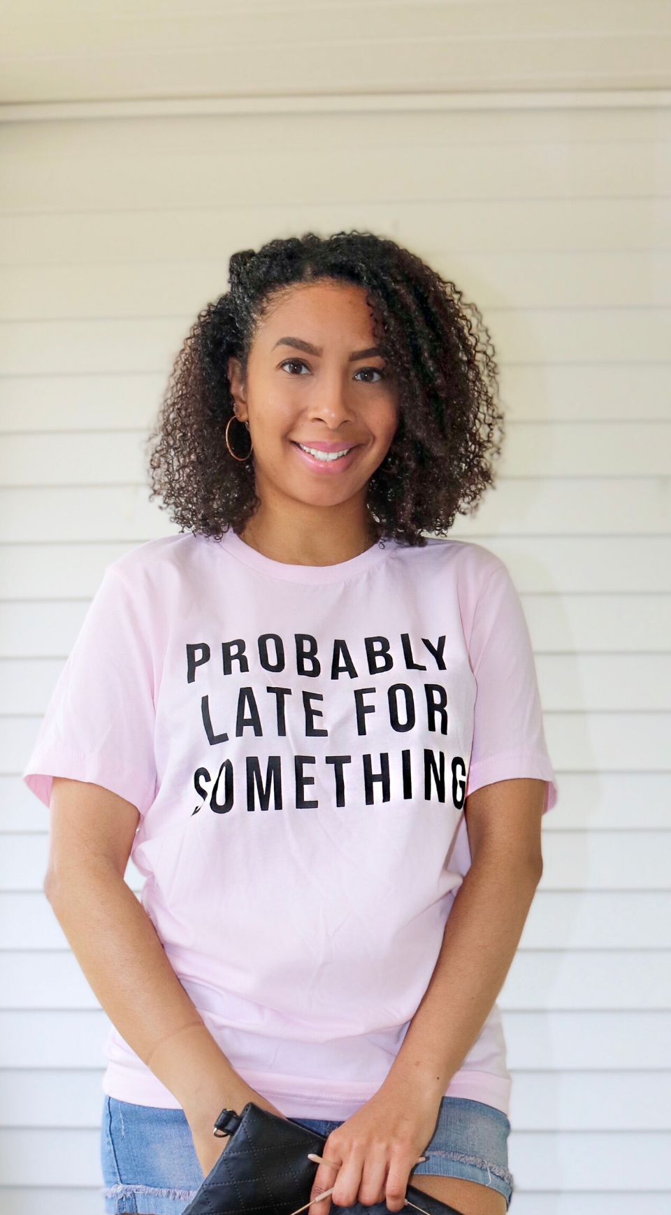 Probably Late For Something Tee - Pink