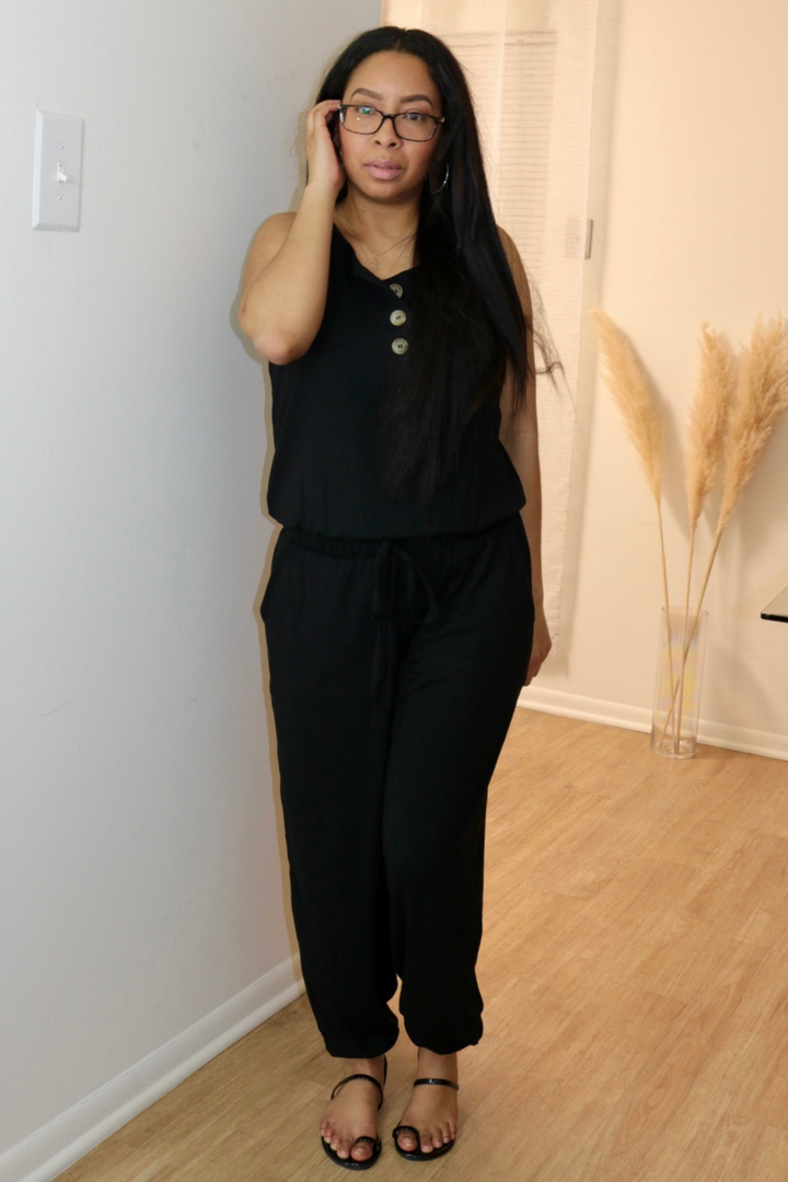 Jasmyne Front Button  Up Casual Jumpsuit