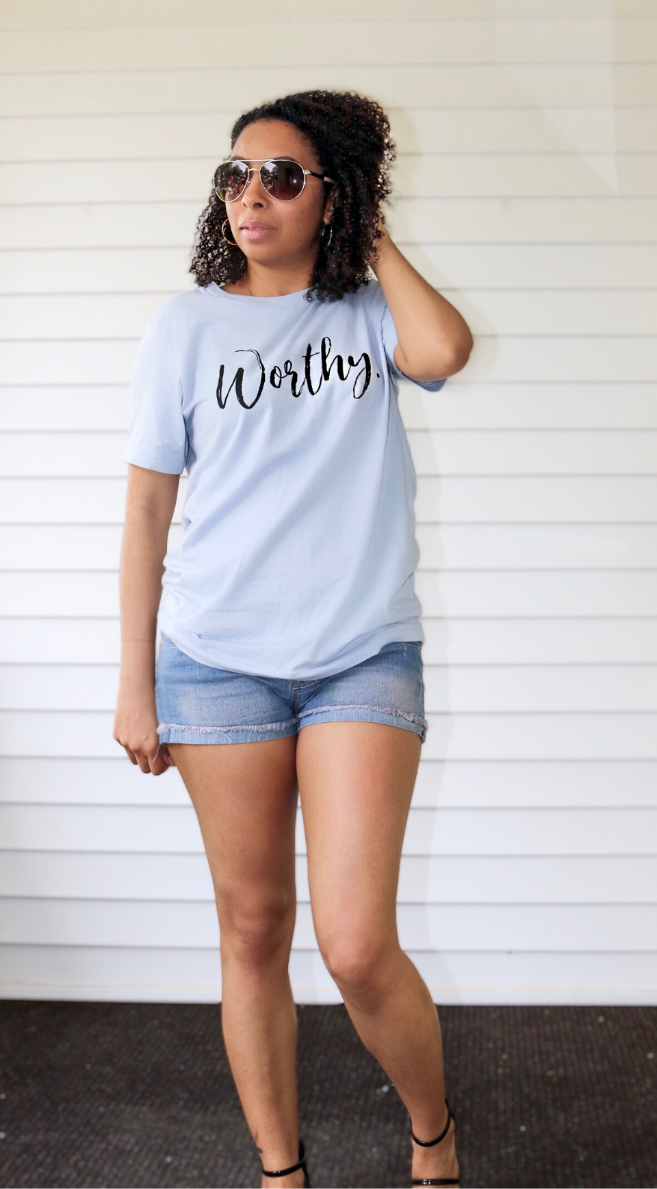Worthy Tee - Baby Blue