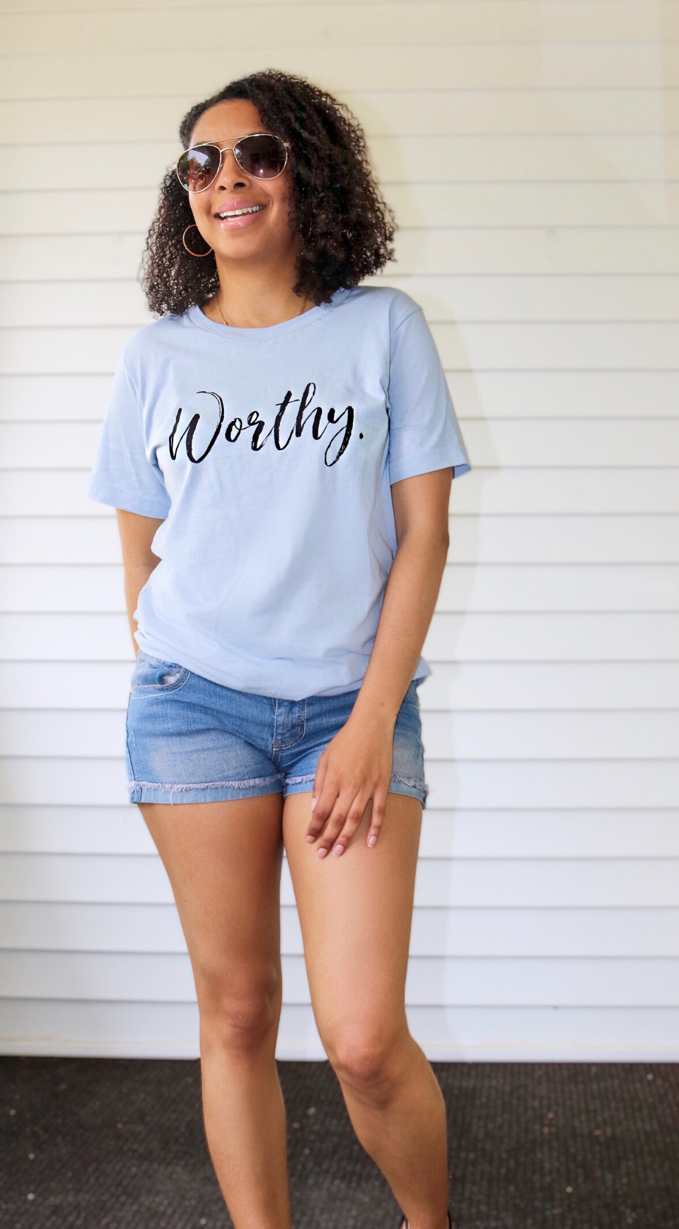 Worthy Tee - Baby Blue