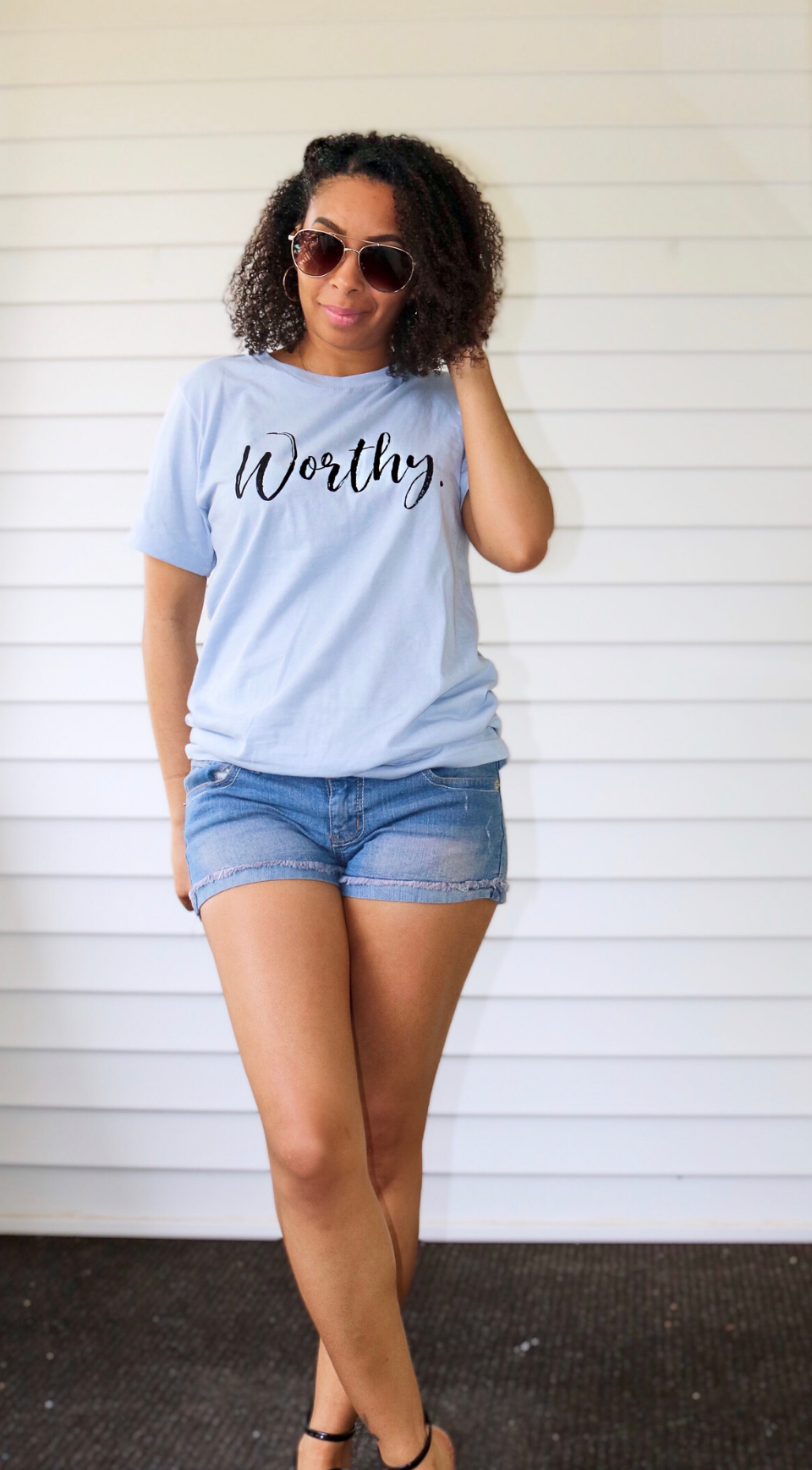 Worthy Tee - Baby Blue