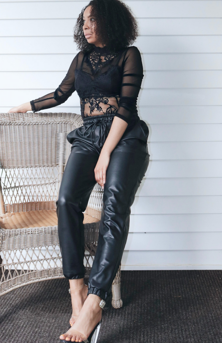 Night Out Faux Leather Joggers