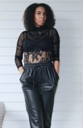 Night Out Faux Leather Joggers