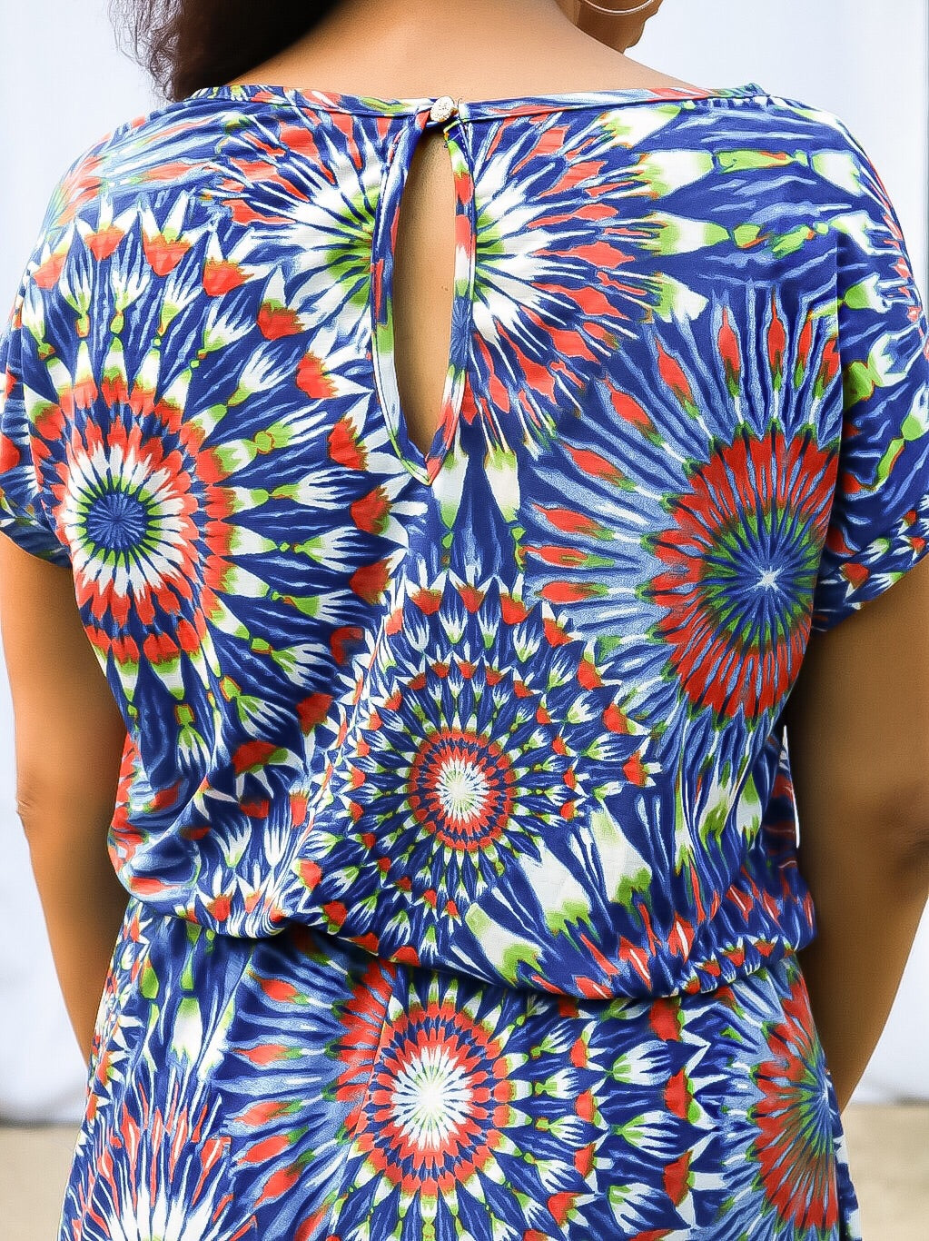 Sunny Day's Tie Dye Romper - Blue Multicolor