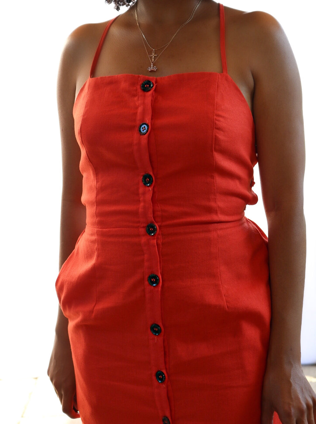 Back It Up Crisscross Dress - Orange